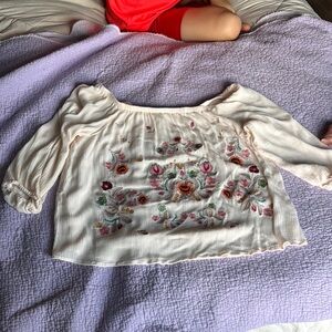 Entro Cream Textured Blouse